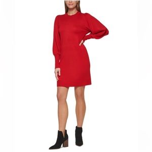 🆕 NWT Vince Camuto Valentine’s Day Red Sexy Sweater Dress Women’s Medium Knit